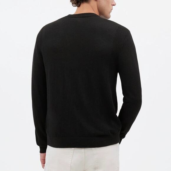 Madewell Sweater 100% Merino Wool Crewneck Long Sleeve Pullover True Black NWT L - Picture 2 of 9